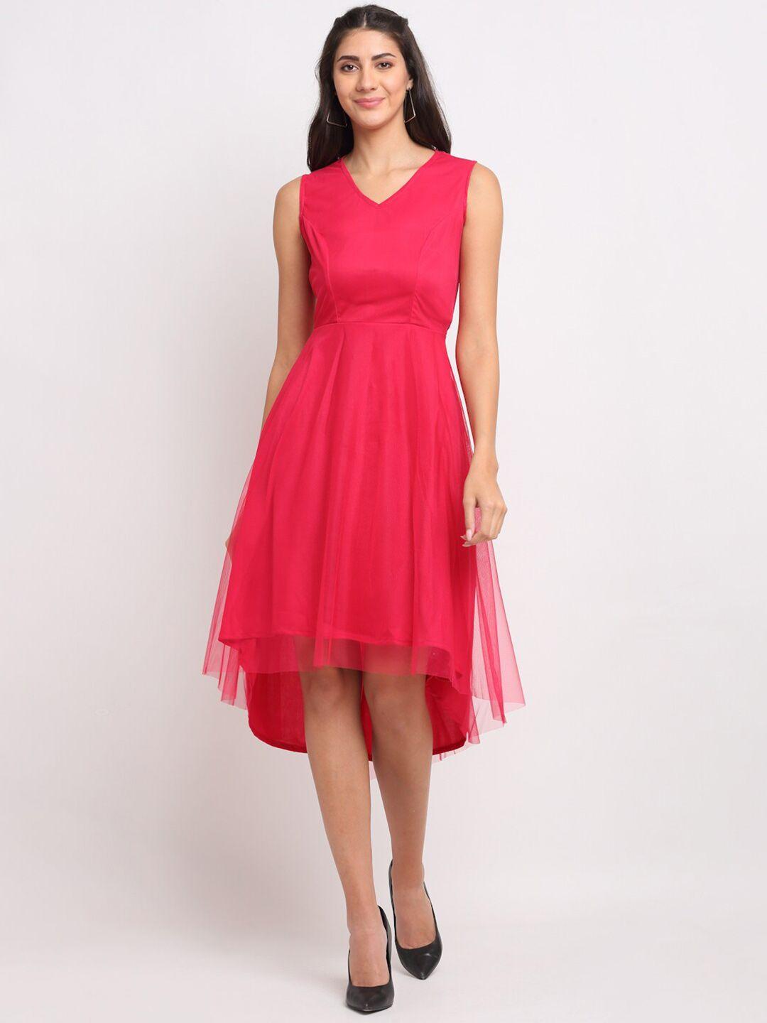 just-wow-pink-net-midi-dress