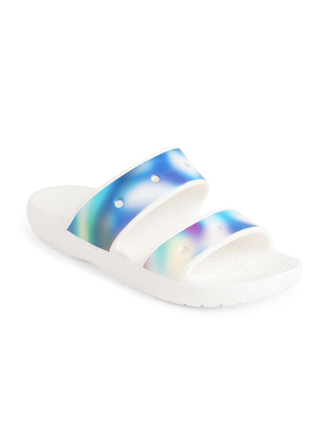 Crocs Unisex Blue & White Colourblocked Solarized Croslite Comfort Sandals with Cut-Outs