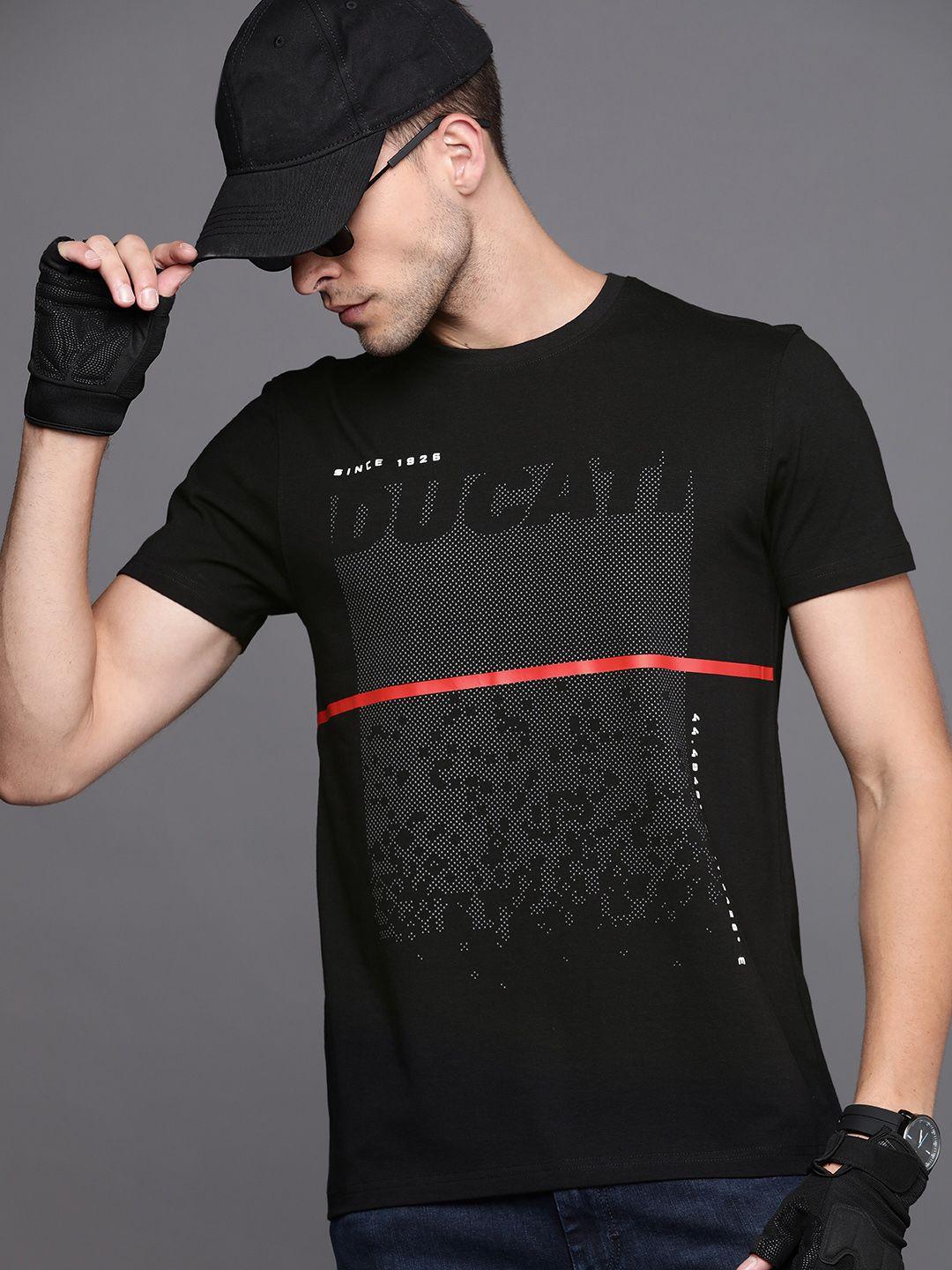 ducati-men-black-&-charcoal-grey-printed-t-shirt