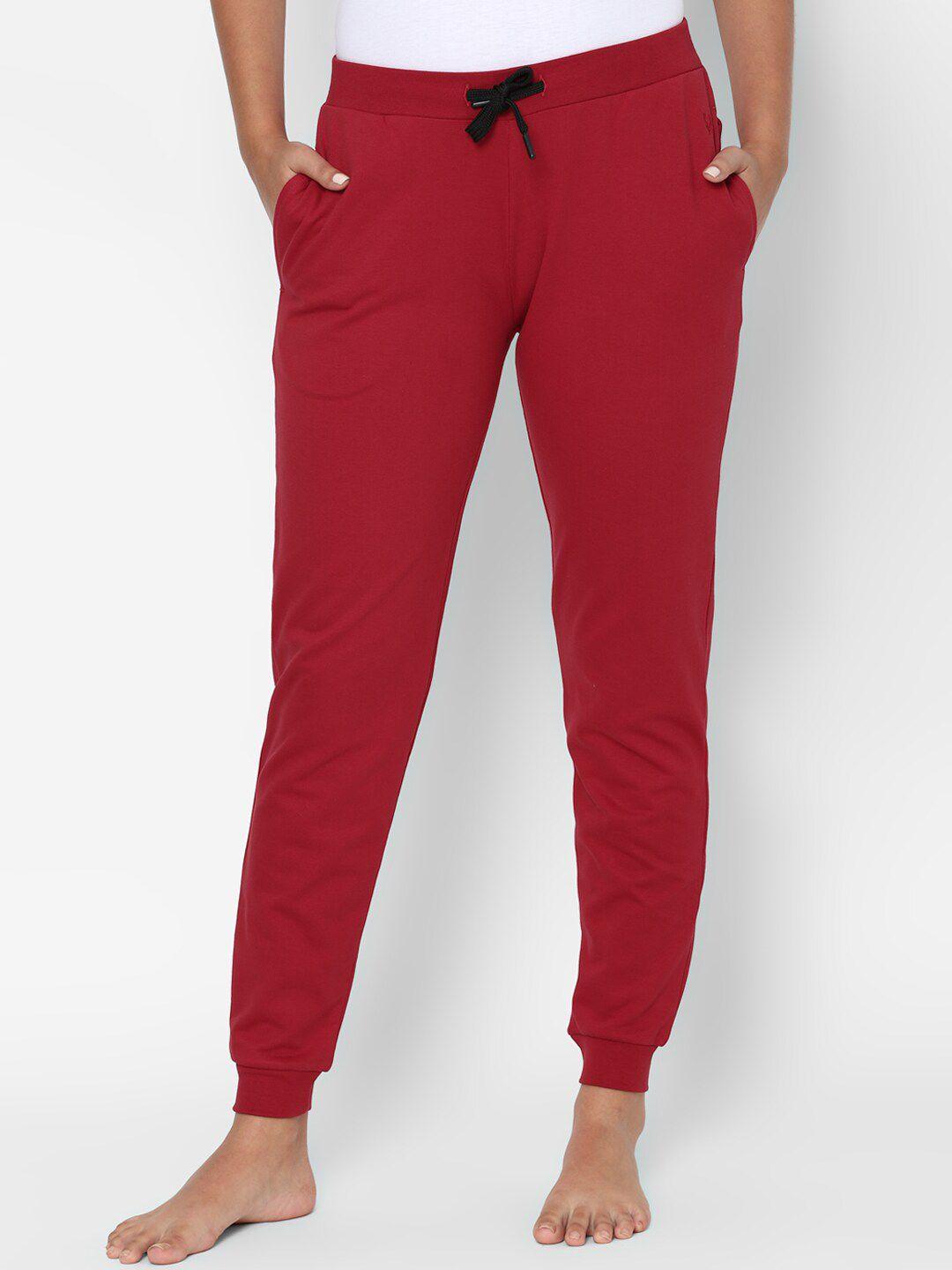 allen-solly-woman-women-red-solid-pure-cotton-lounge-joggers