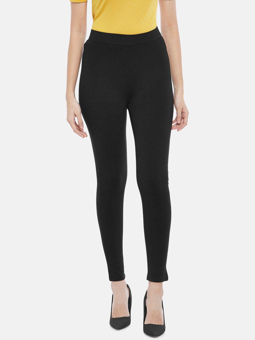 annabelle-by-pantaloons-women-black-solid-skinny-fit-treggings