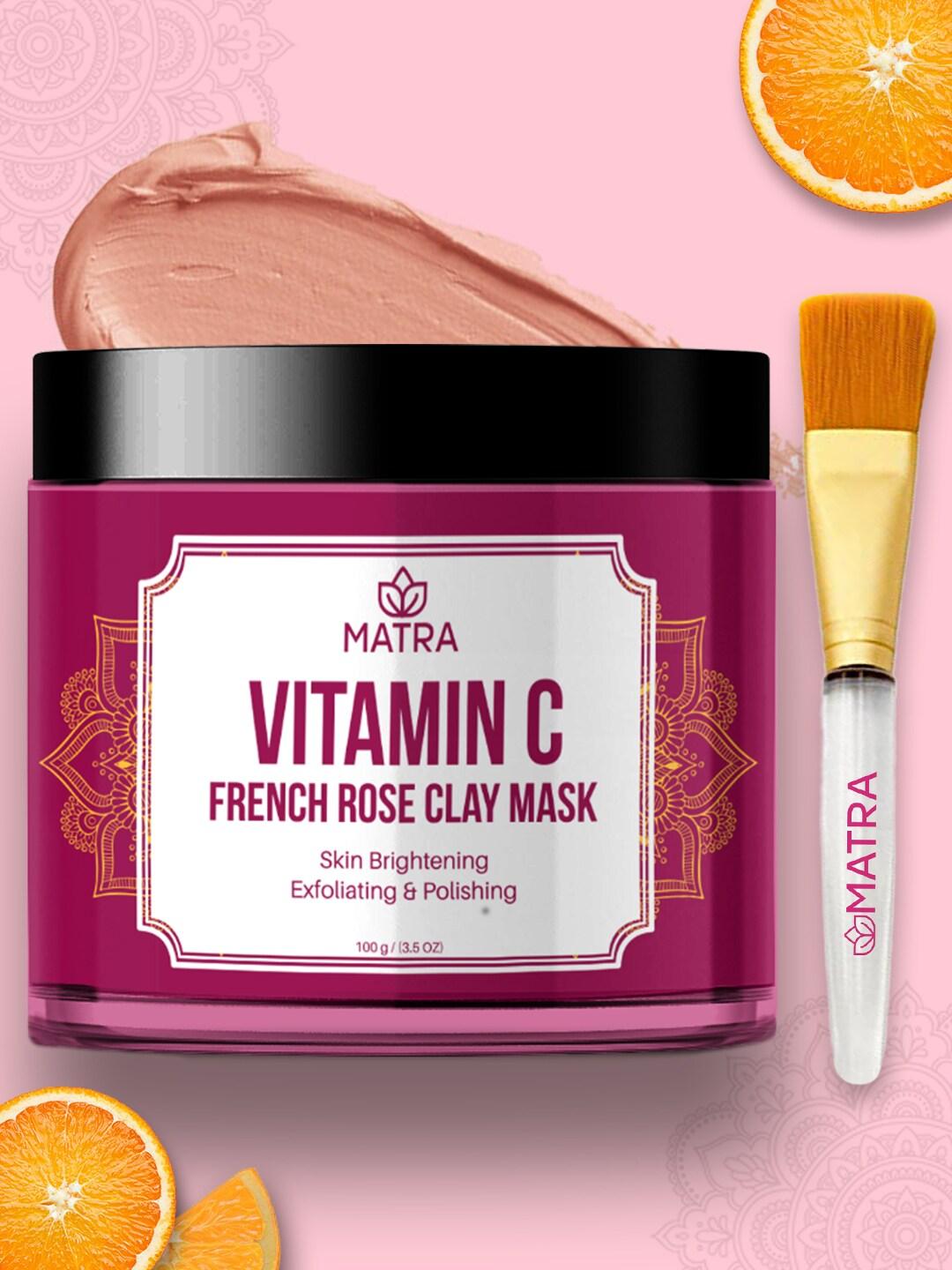MATRA Vitamin C French Rose Clay Face Mask with Face Mask Brush - 100 g
