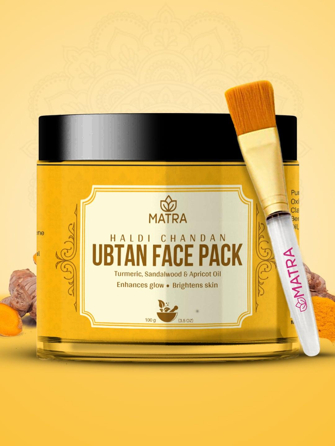 MATRA Haldi Chandan Ubtan Face Pack with Face Mask Brush - 100 g