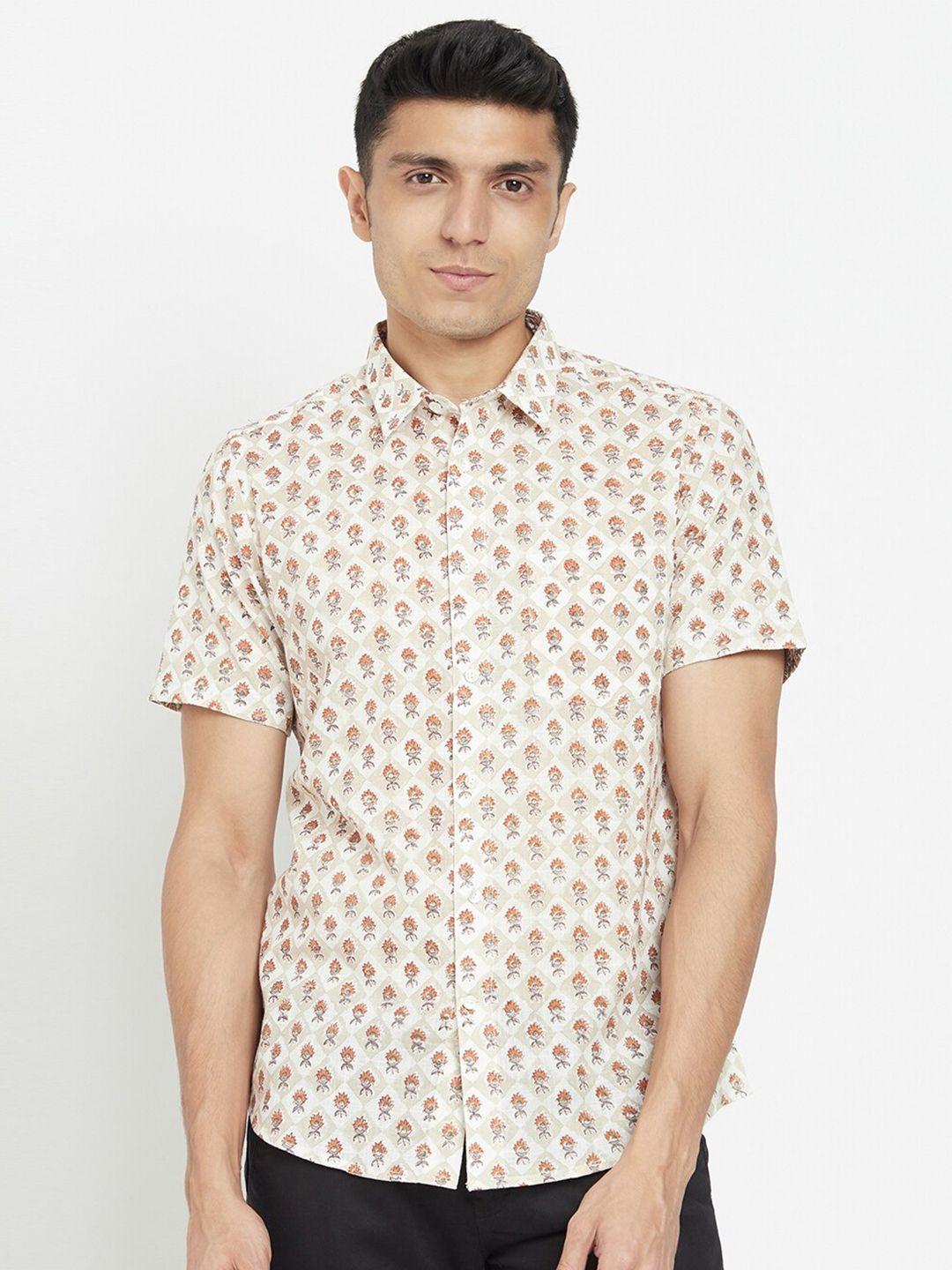 fabindia-men-white-slim-fit-printed-cotton-casual-shirt