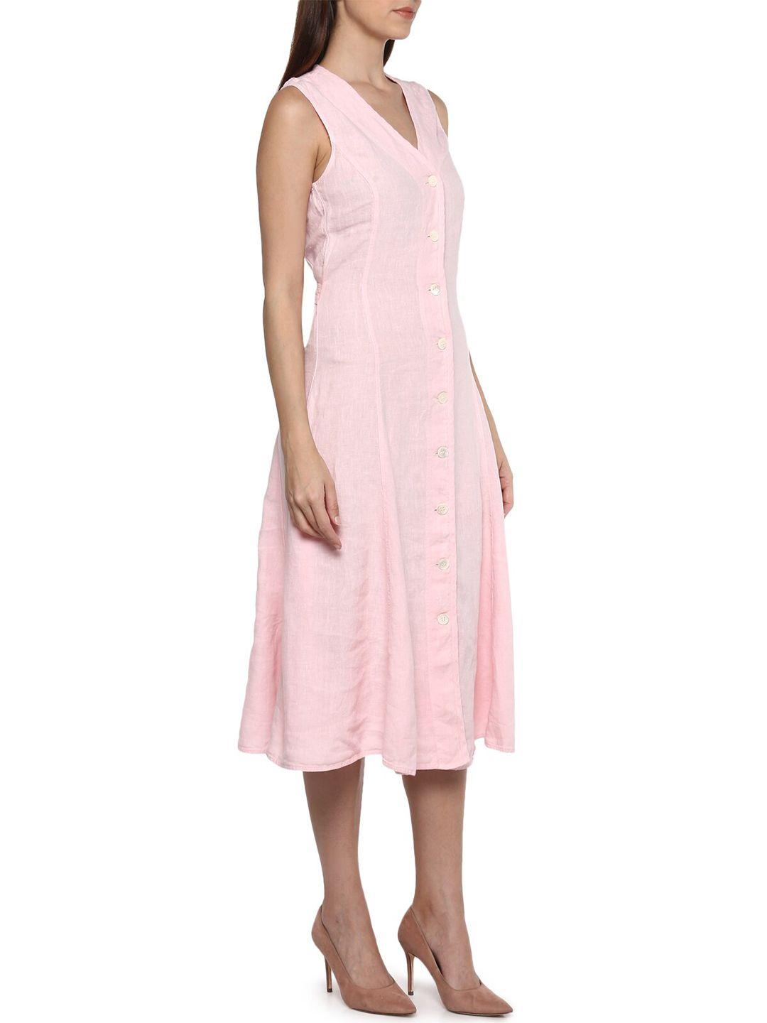 polo-ralph-lauren-women-pink-solid-a-line-midi-dress