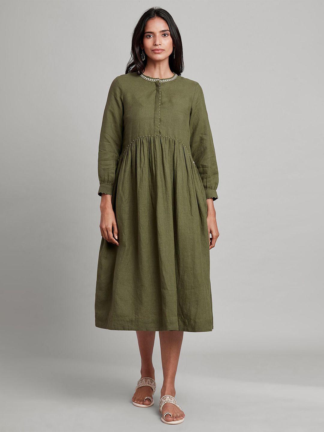 w-the-folksong-collection-green-midi-dress