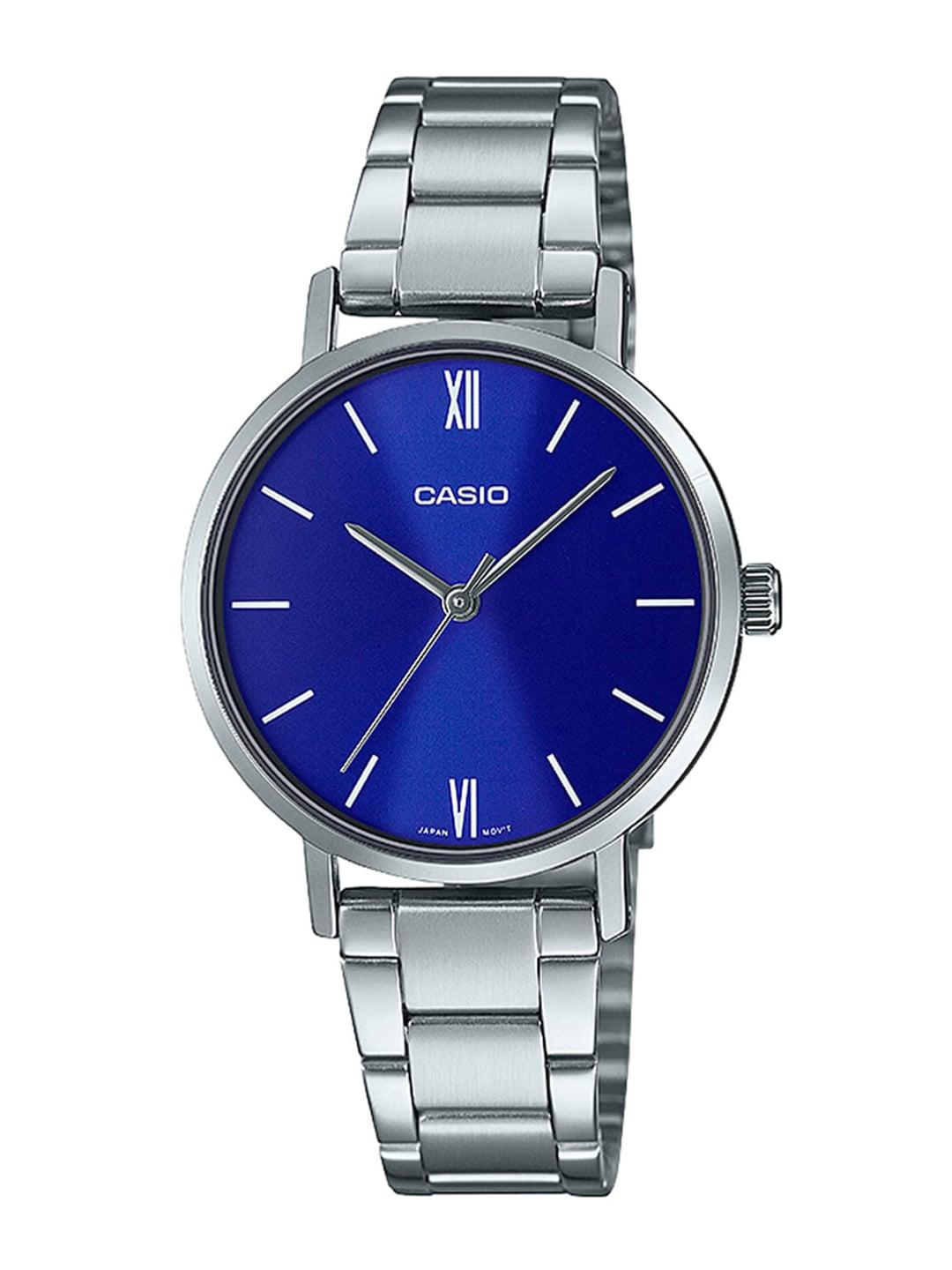 casio-women-blue-dial-&-silver-toned-bracelet-style-straps-analogue-watch---a1998