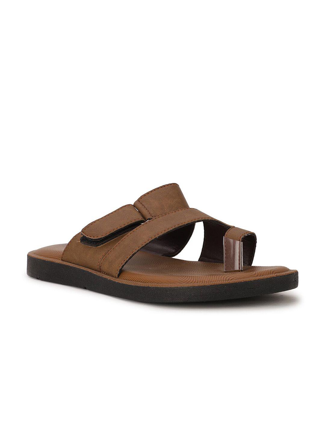 Bata Men Brown PU Slip On Comfort Sandals