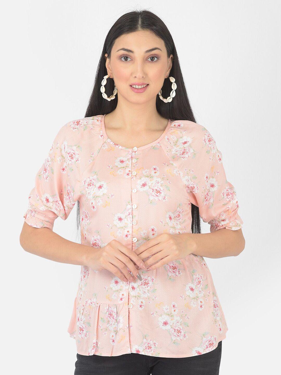latin-quarters-women-peach-coloured-floral-printed-top