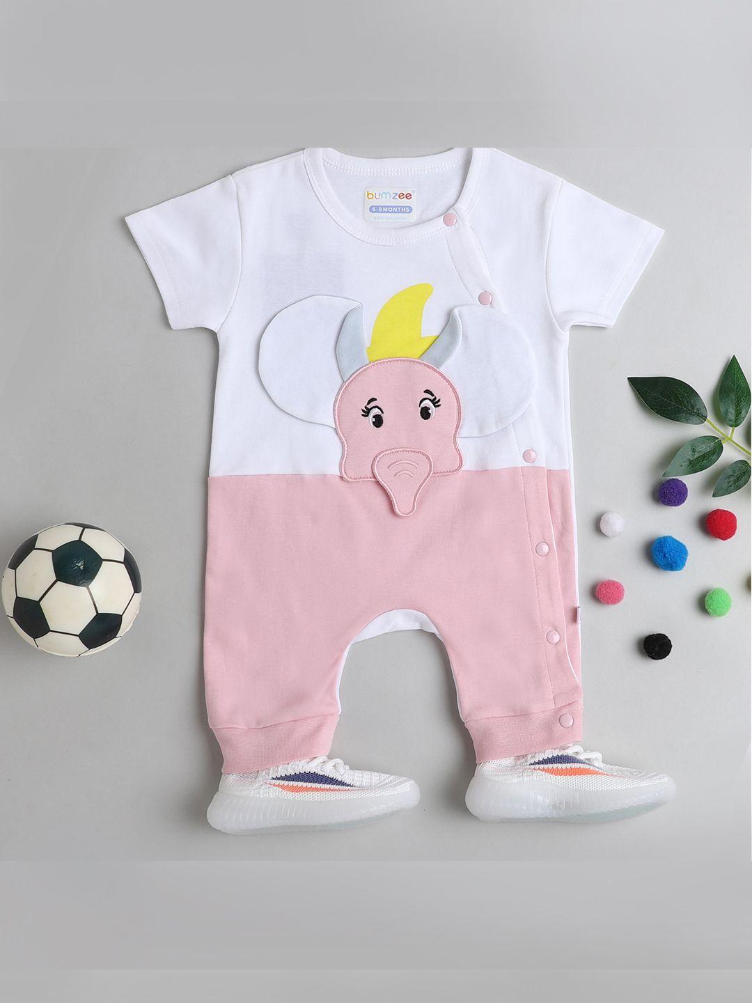 bumzee-infants-girls-off-white-&-pink-printed-pure-cotton--rompers