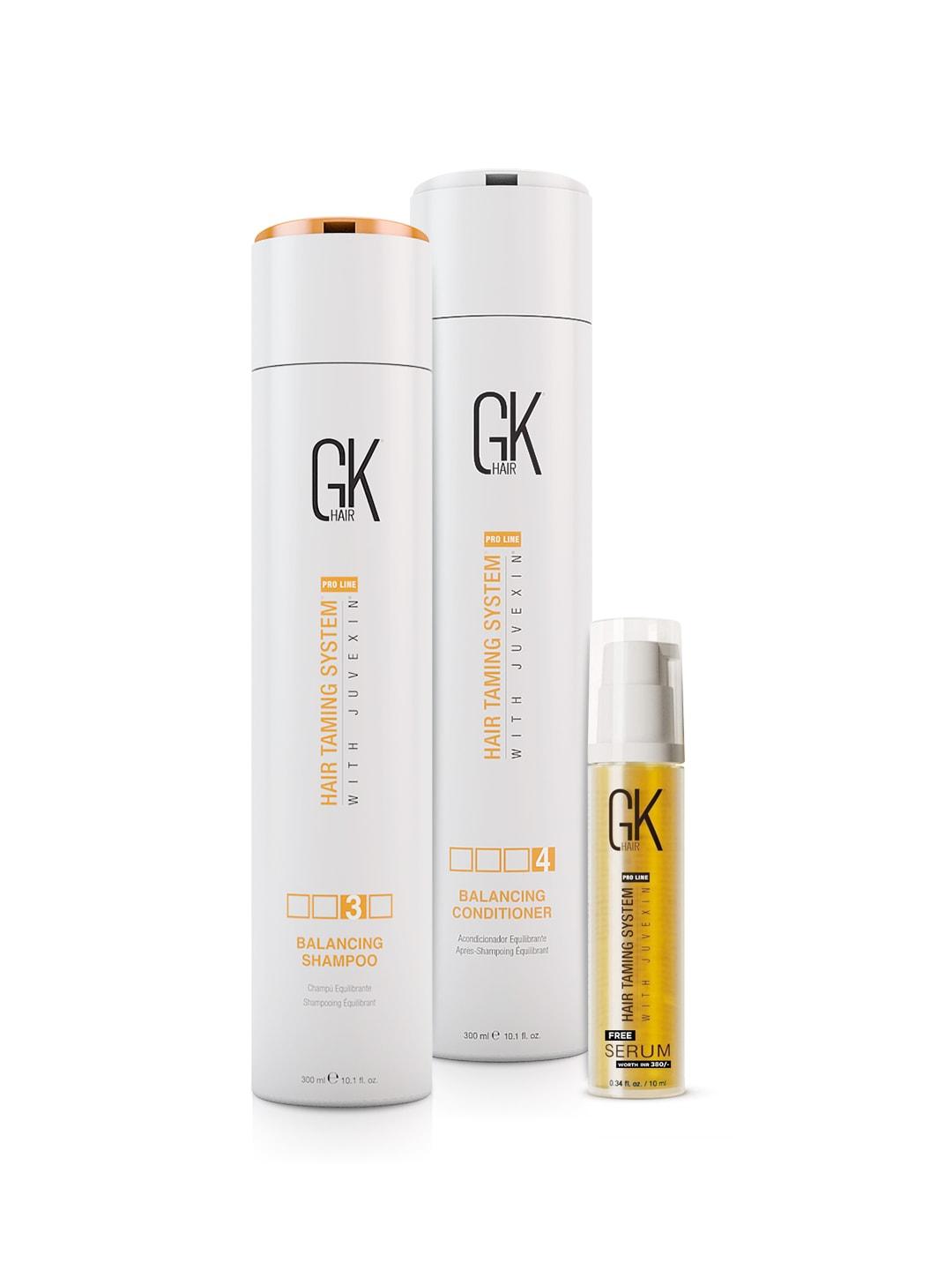 GK Hair Set of Hair Taming System Pro Line Shampoo & Conditioner with Argan Serum
