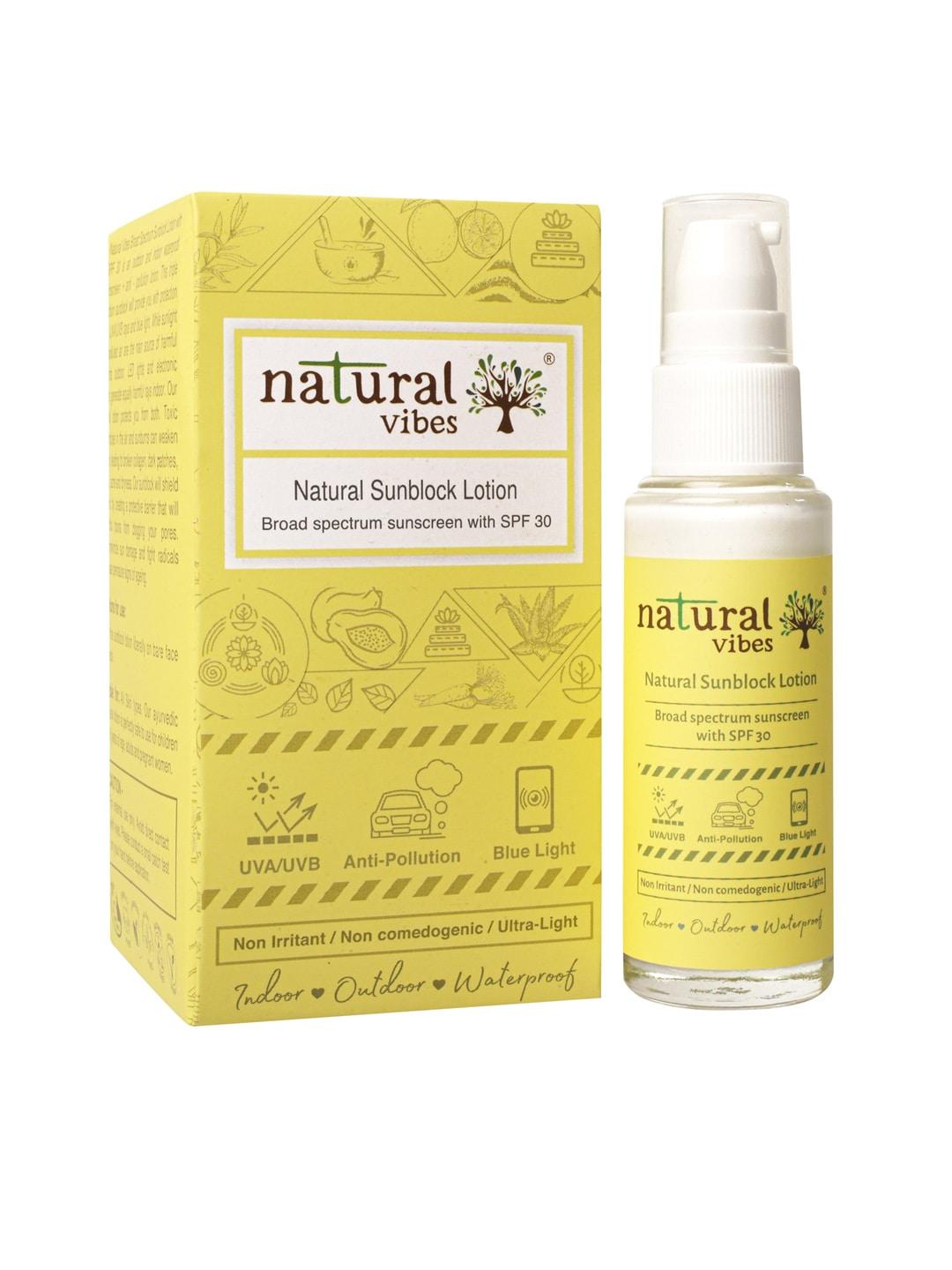natural vibes Broad Spectrum Sunscreen SPF 30 Natural Sunblock Lotion - 30 ml