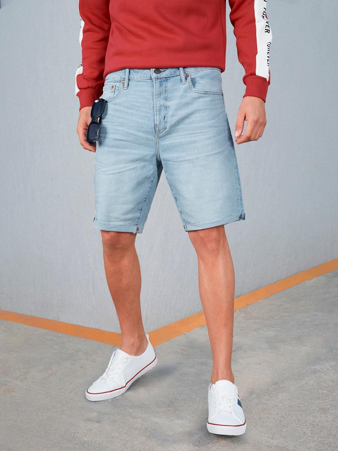 american-eagle-outfitters-men-blue-washed-denim-shorts