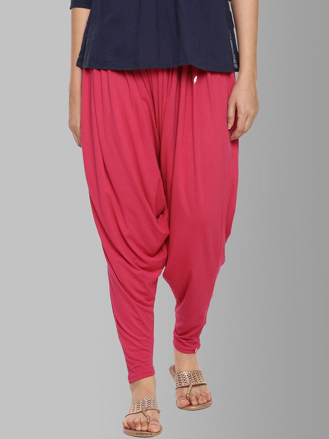 feather-soft-elite-women-fuchsia-solid-loose-fit-patialas