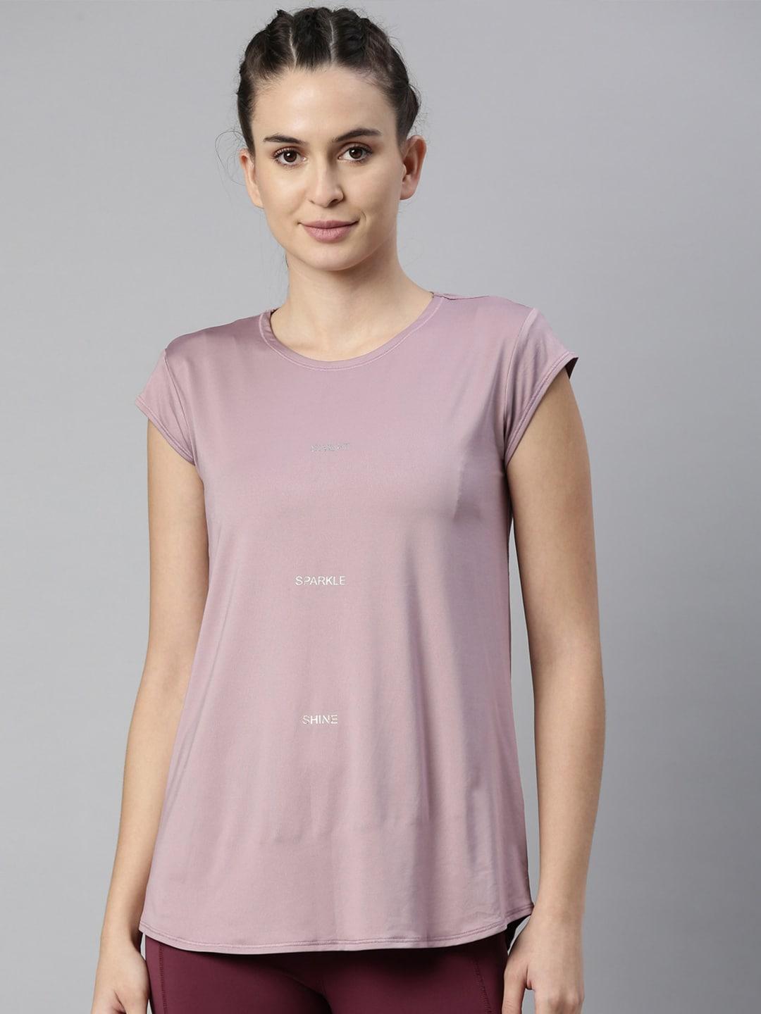 Enamor Women Mauve Antimicrobial Outdoor Athleisure T-shirt