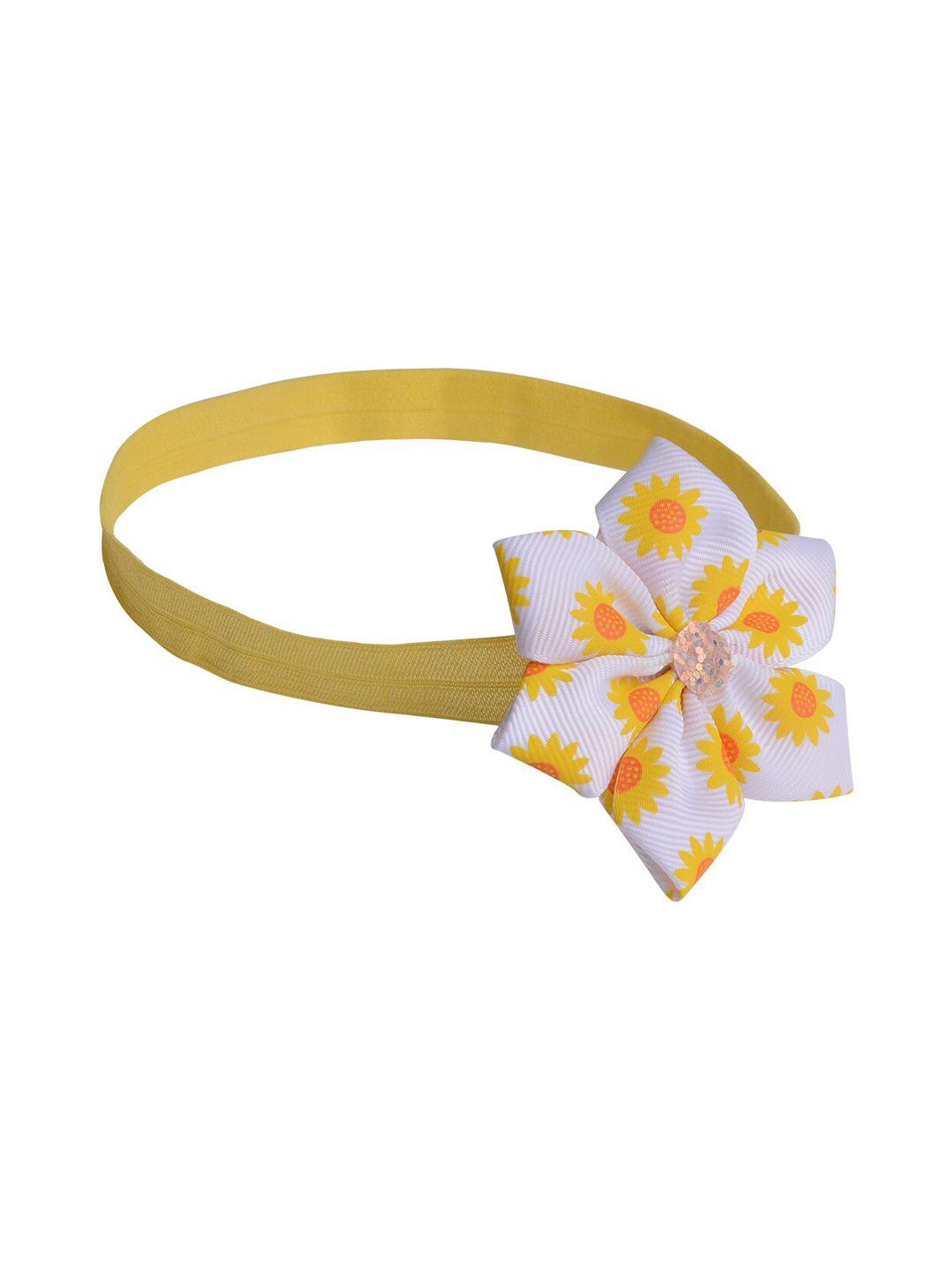 aye-candy-girls-yellow-&-white-printed-floral-headband