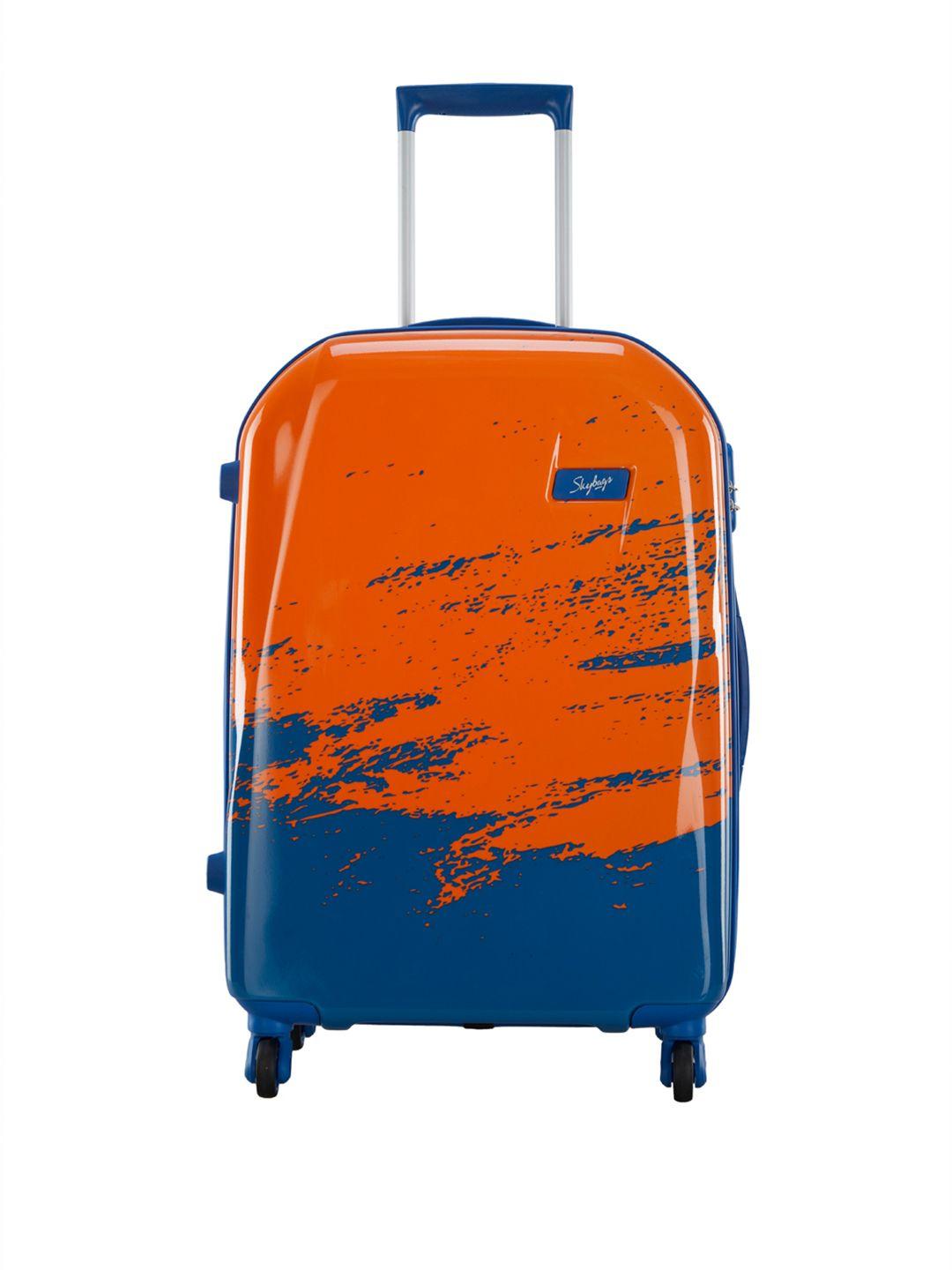 Skybags Orange & Blue Horizon 67 360 Medium Trolley Suitcase