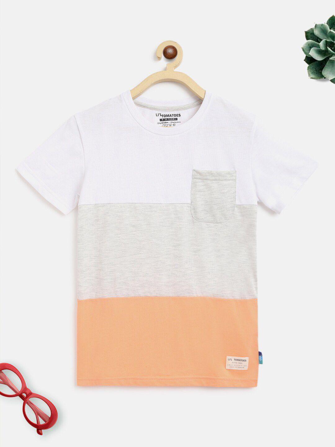 lil-tomatoes-boys-peach-coloured-colourblocked-outdoor-cotton-t-shirt