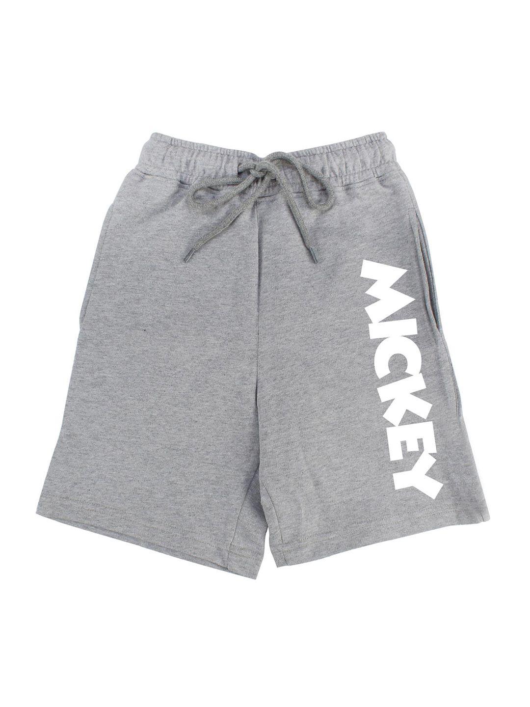 Disney by Wear Your Mind Boys Grey Typography Printed Mickey Mouse Shorts