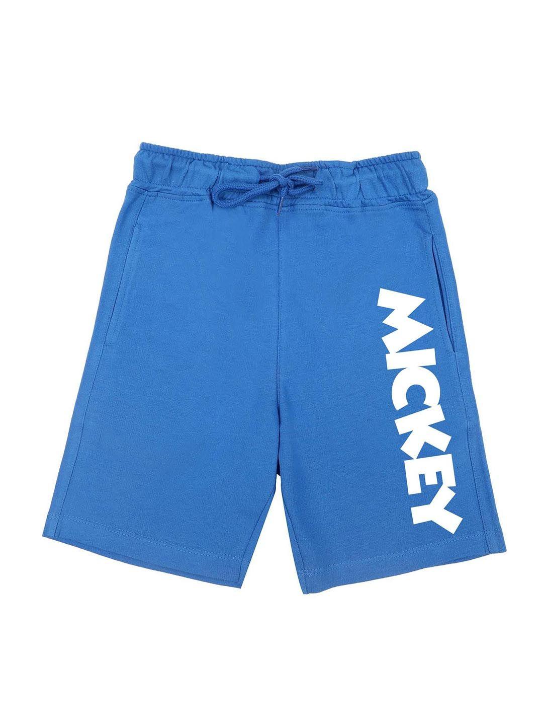 Disney by Wear Your Mind Boys Blue Typography Mickey Mouse Shorts