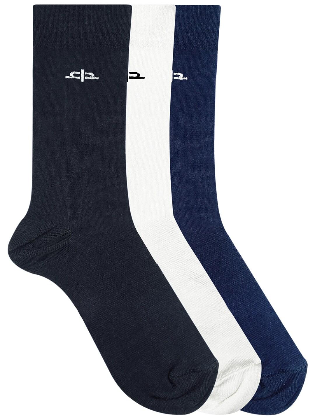 Heelium Men Pack of 3 Solid Calf Length Socks