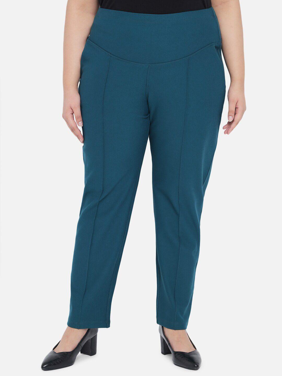 amydus-plus-size-women-teal-green-solid-jeggings