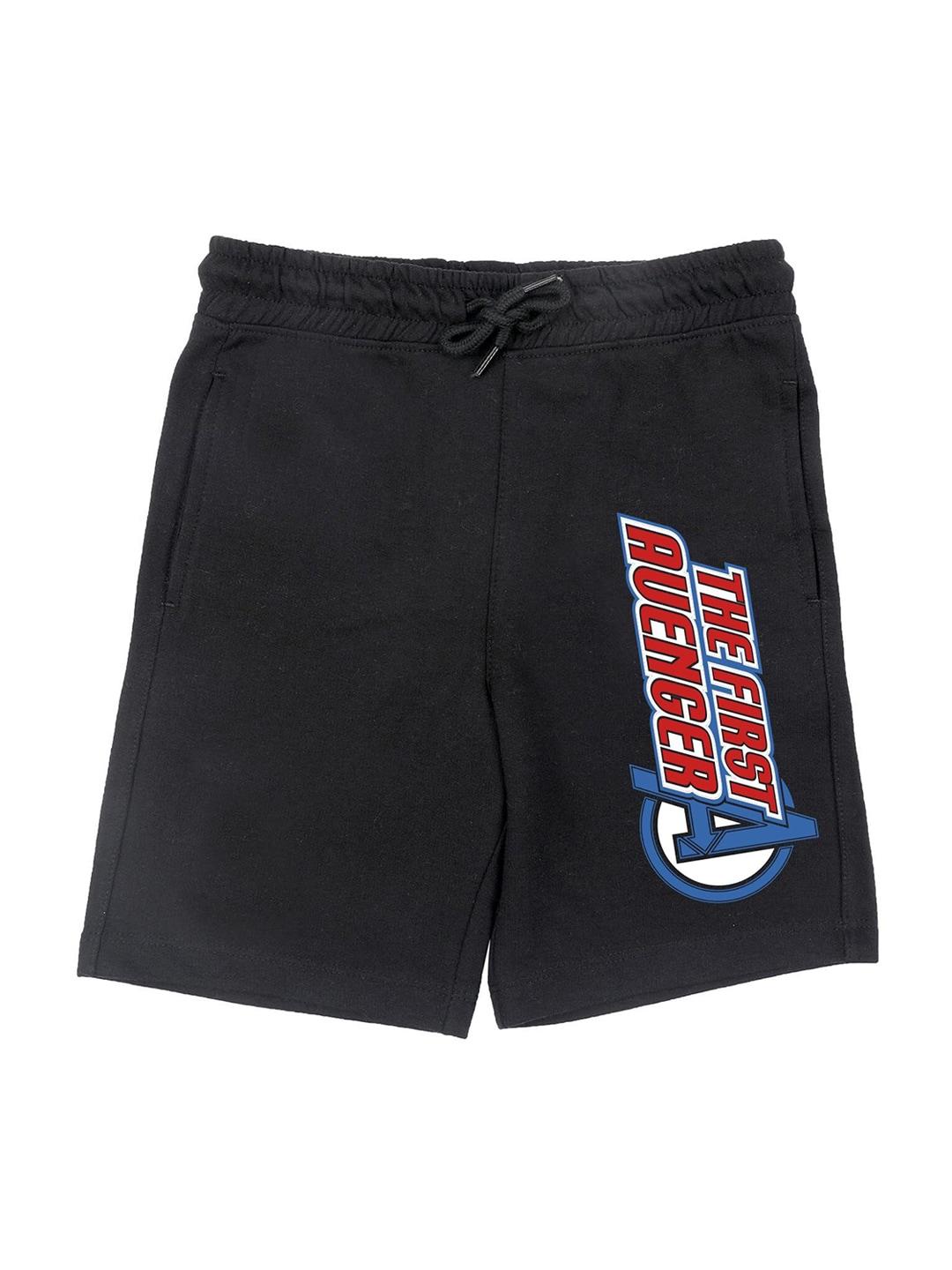 Marvel by Wear Your Mind Boys Black Avenger Graphic Print Shorts