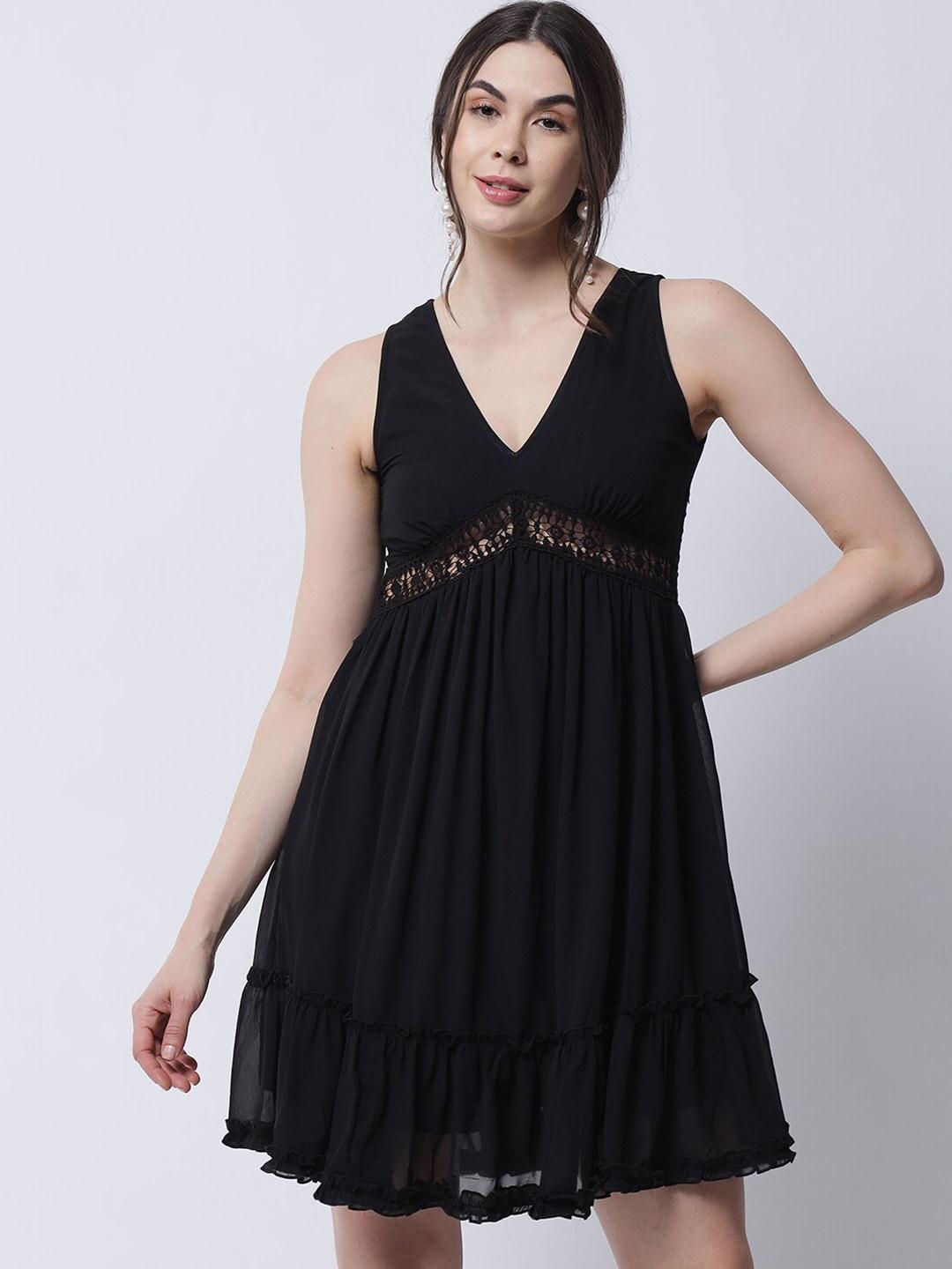marc-louis-black-georgette-a-line-dress