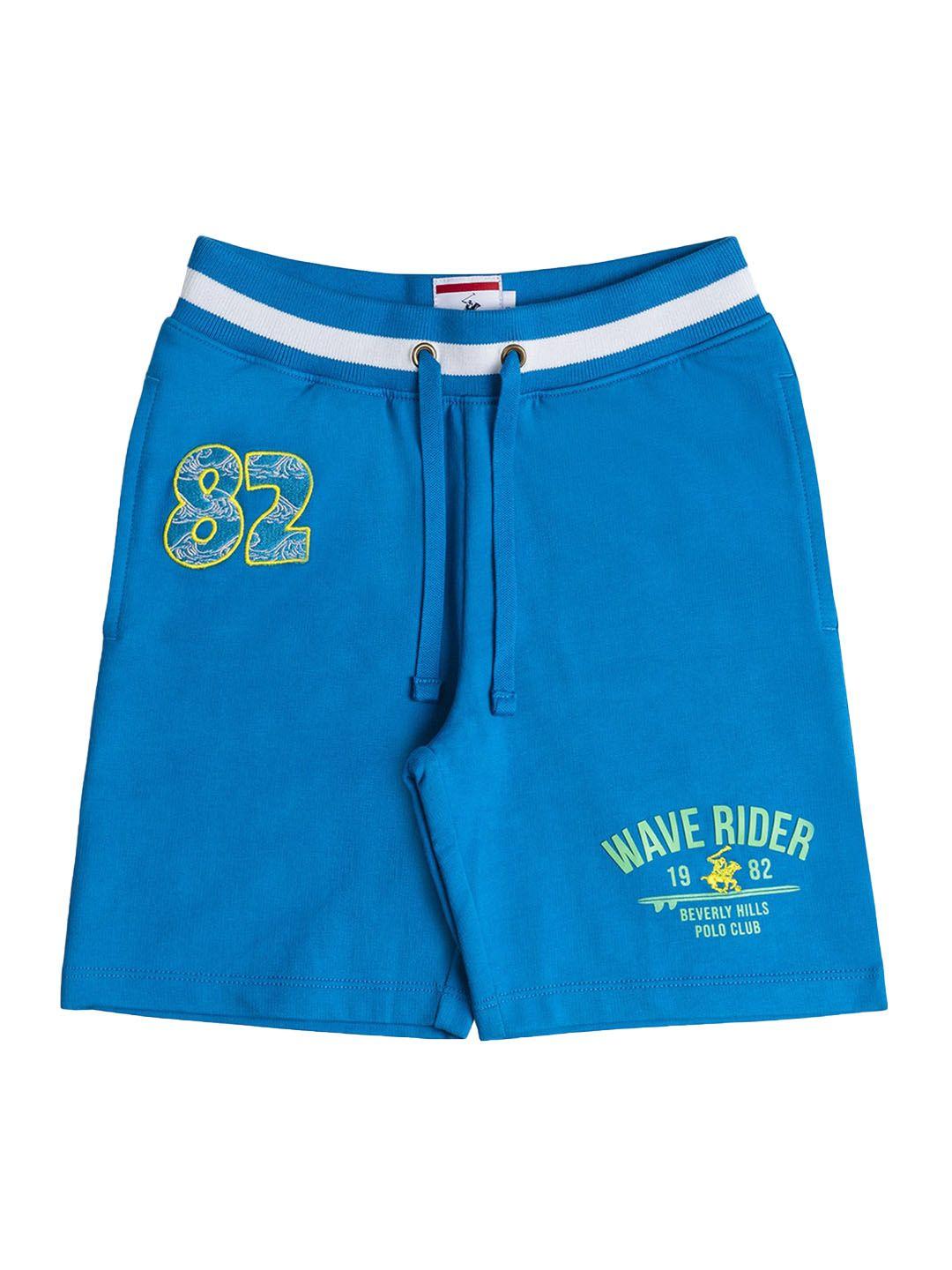 Beverly Hills Polo Club Boys Blue Printed Cotton Shorts