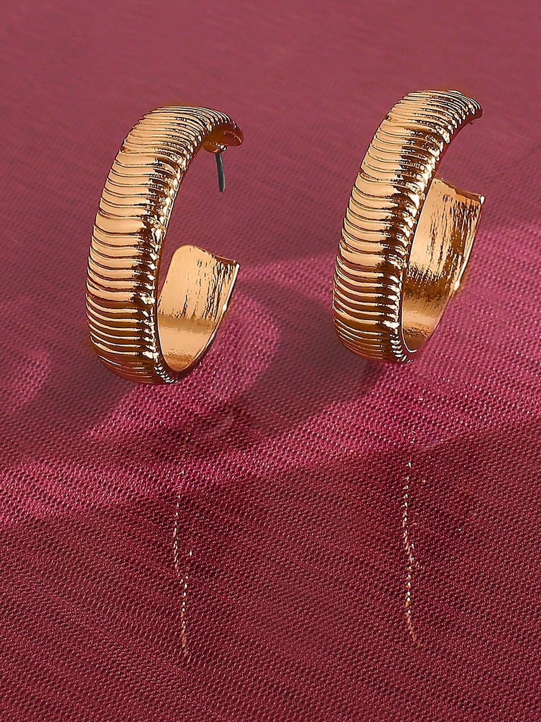 Lilly & sparkle Gold-Plated Contemporary Hoop Earrings