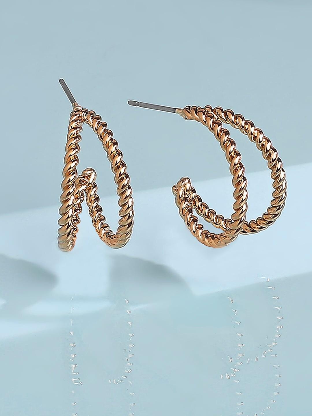 Lilly & sparkle Gold-Plated Contemporary Half Hoop Earrings