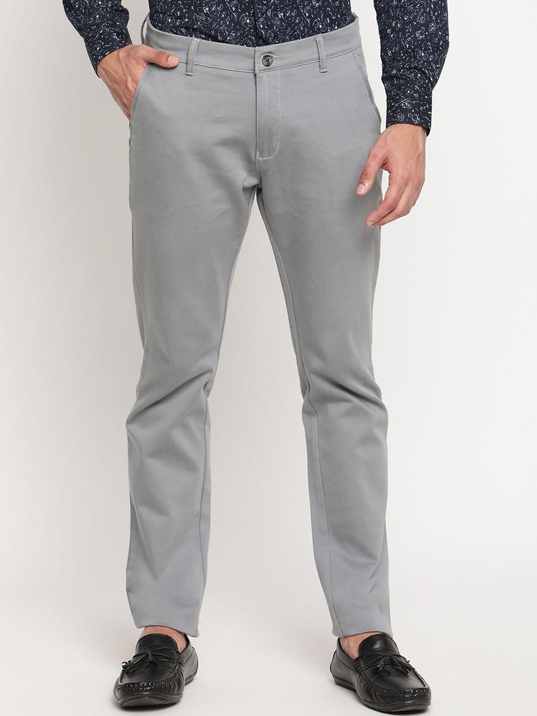 Cantabil Men Grey Original Cotton Regular Trousers