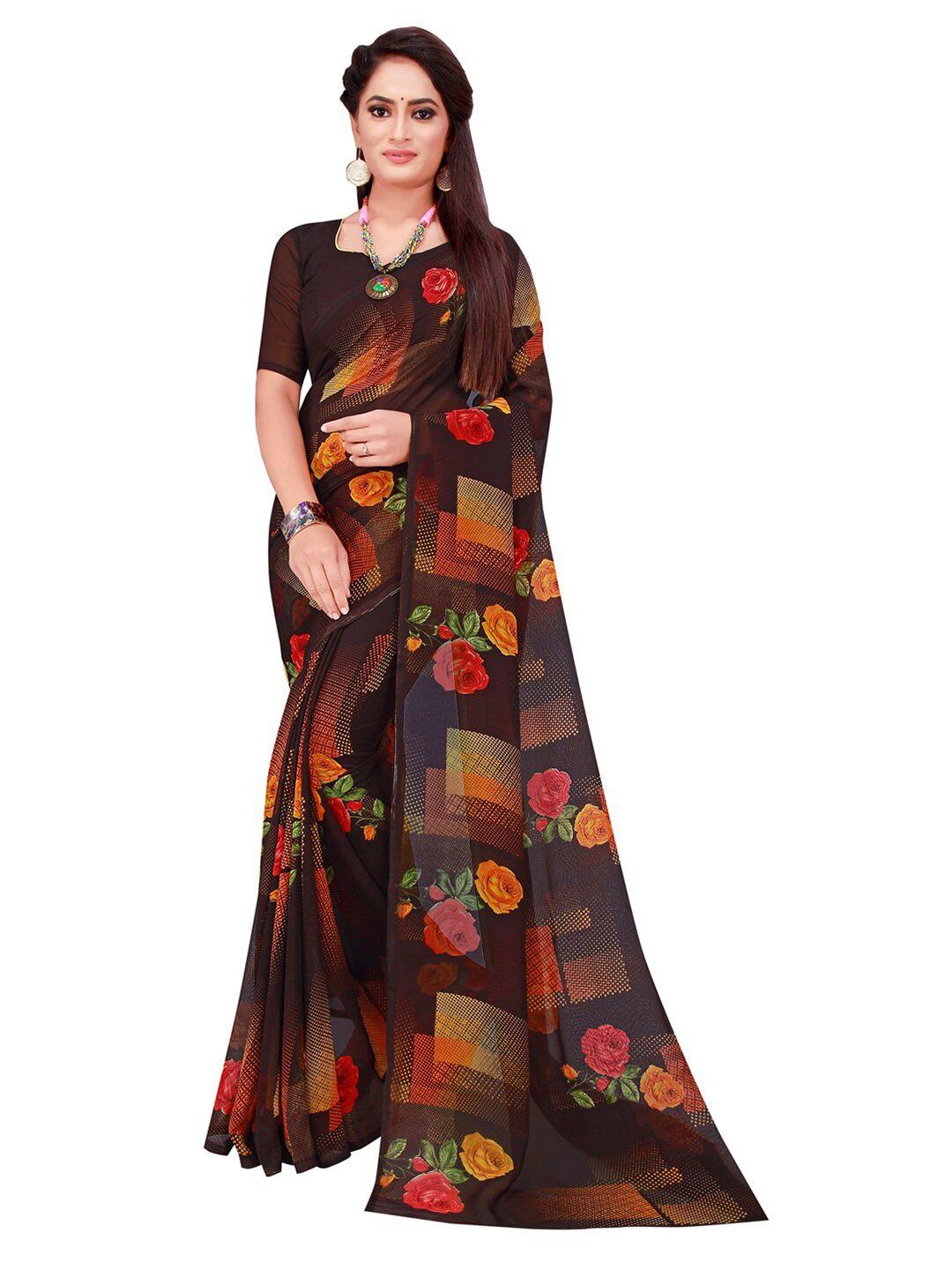 florence-black-&-yellow-floral-pure-georgette-saree