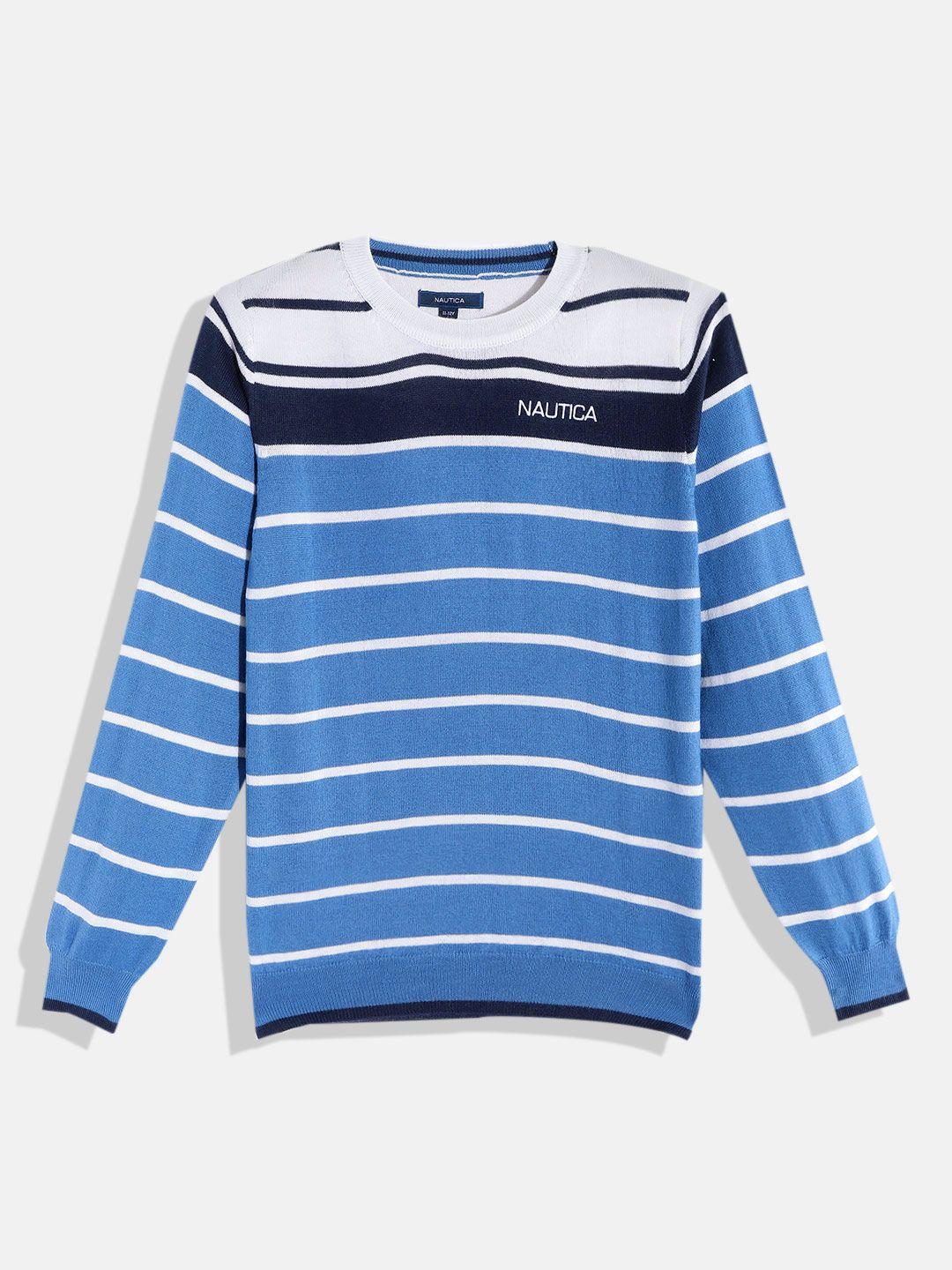 nautica-boys-blue-&-white-striped-round-neck-pullover