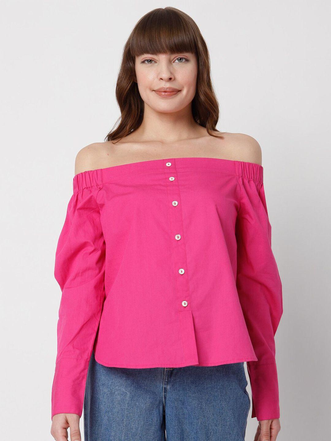vero-moda-women-pink-off-shoulder-top