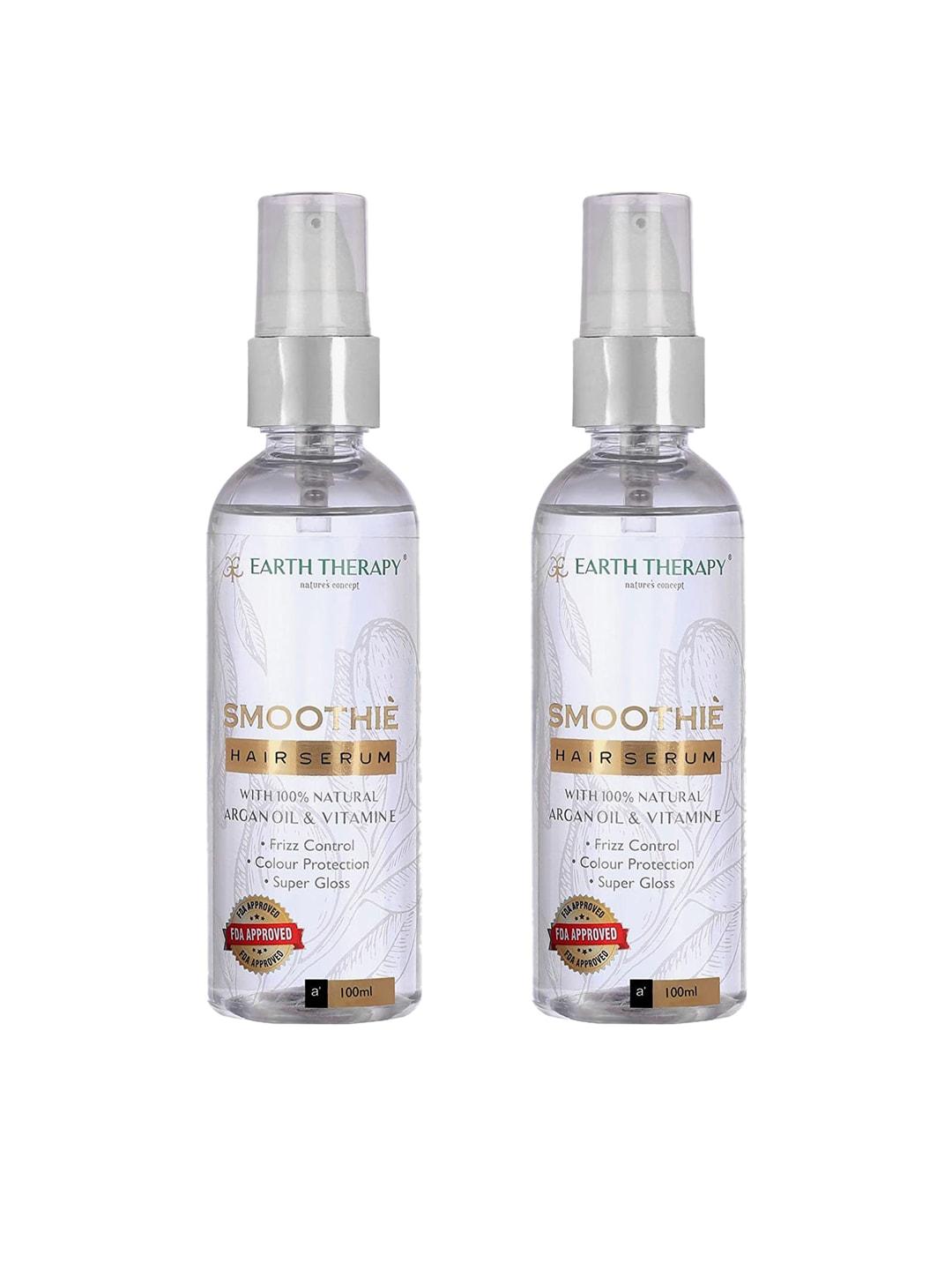 EARTH THERAPY Set of 2 Smoothie Hair Serum with Argan Oil & Vitamin E - 100 ml each