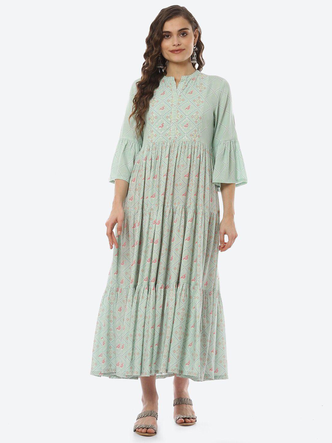rangriti-women-green-floral-printed-maxi-dress