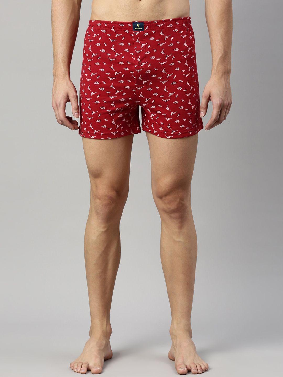 Joven Men Red Printed Pure Cotton Boxers