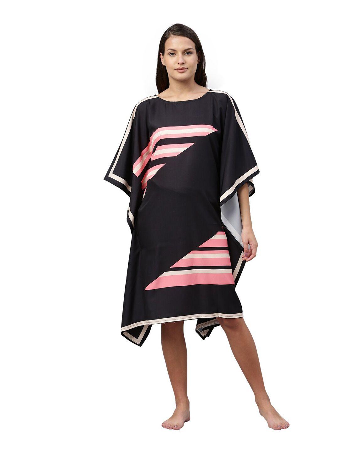 bailey-sells-black-printed-round-neck-kaftan-nightdress