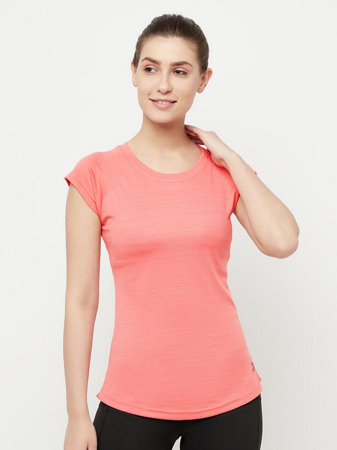 lotto-women-pink-solid-outdoor-sports-t-shirt