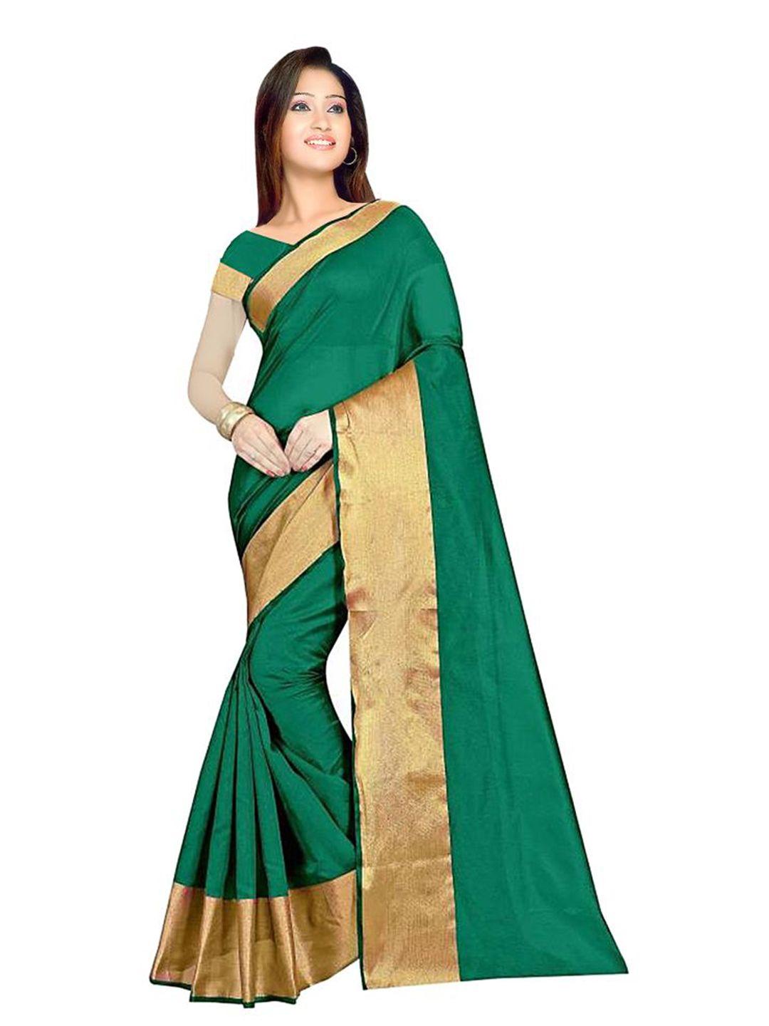 saadhvi-green-&-gold-toned-zari-saree