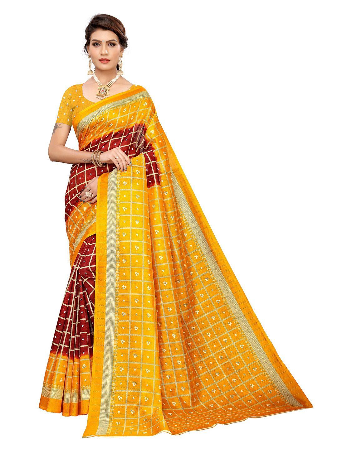 saadhvi-maroon-&-mustard-bandhani-printed-art-silk-saree