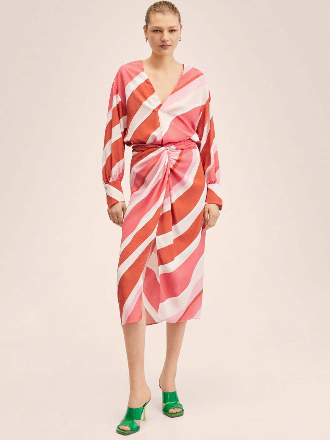 mango-pink-&-off-white-oversized-striped-top