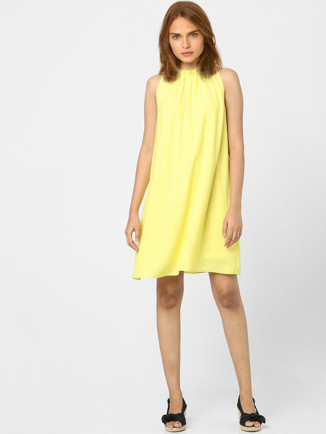 Vero Moda Women Yellow A-Line Dress
