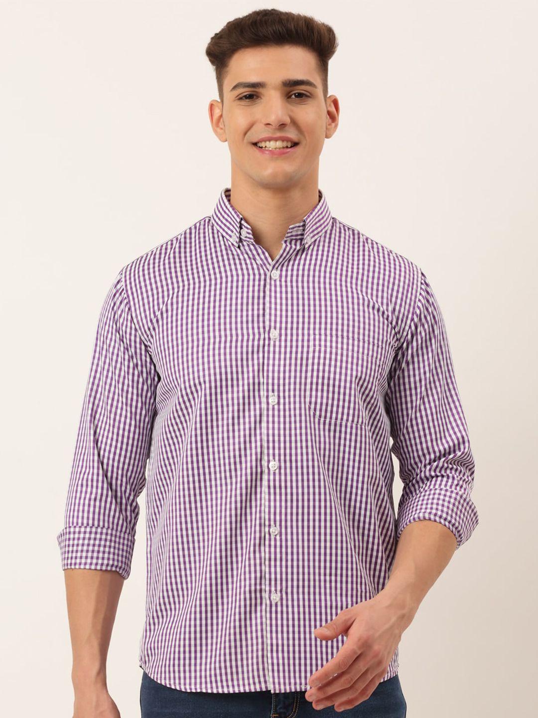 jainish-men-purple-standard-micro-checked-casual-shirt