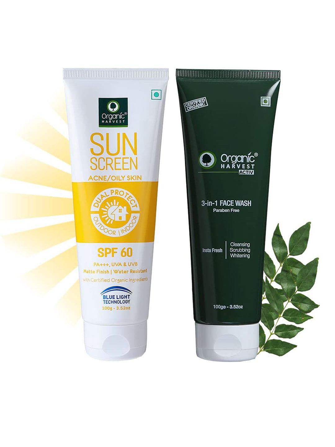 organic-harvest-3-in-1-face-wash-&-sunscreen-spf60-combo-for-oily-skin---100g-each