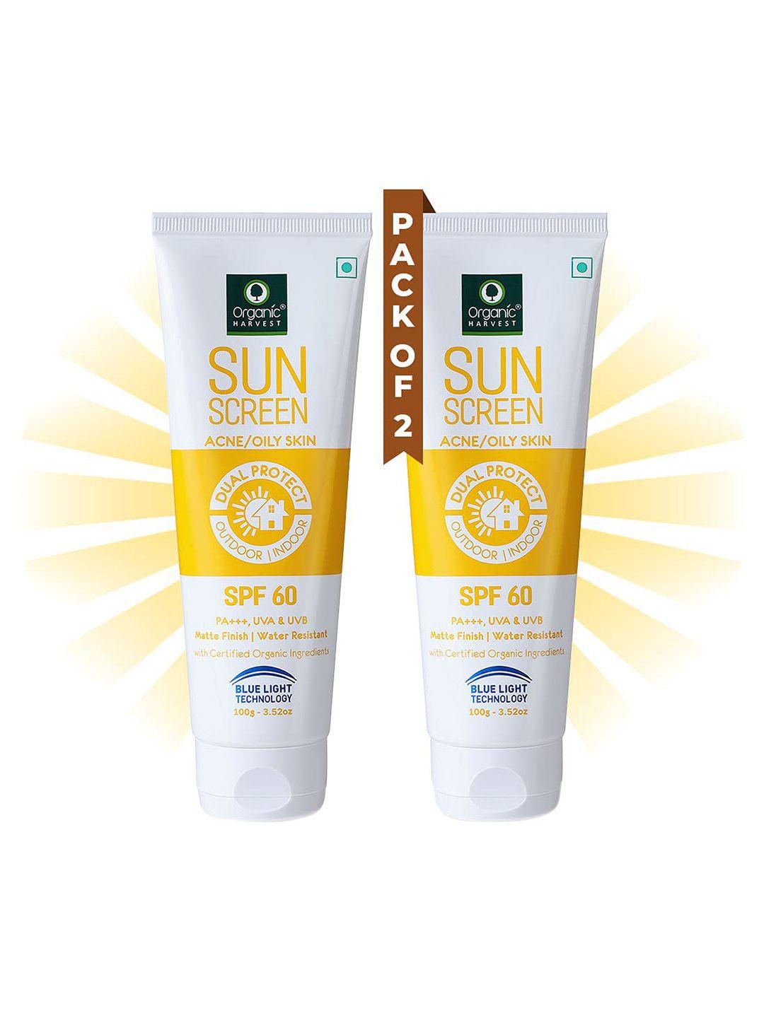 Organic Harvest Set of 2 Dual Protect Sunscreen for Oily & Acne Skin - 100 g Each