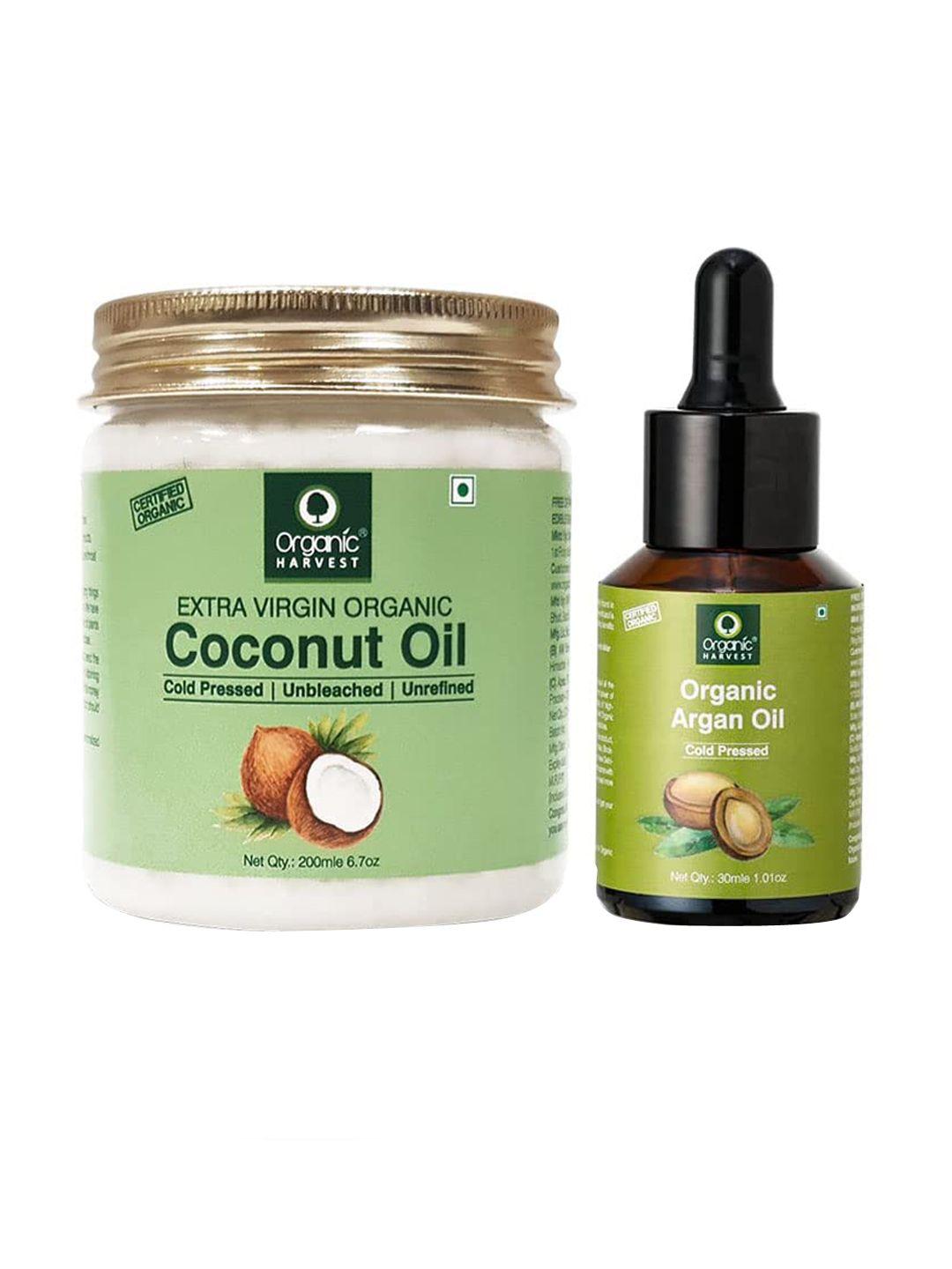 organic-harvest-set-of-organic-cold-pressed-coconut-200-ml-&-argan-oil-30-ml