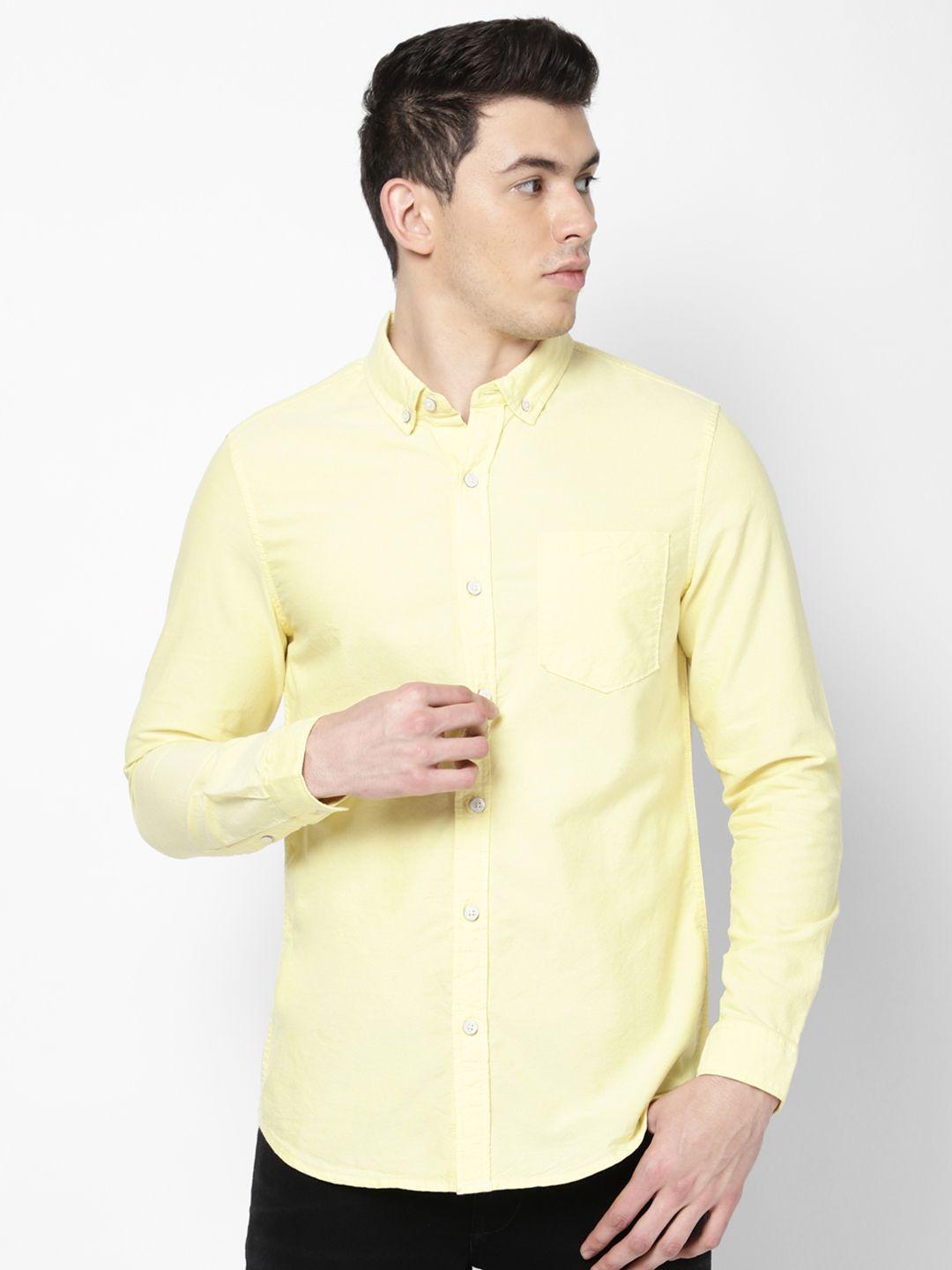 Lee Men Yellow Slim Fit Casual Shirt