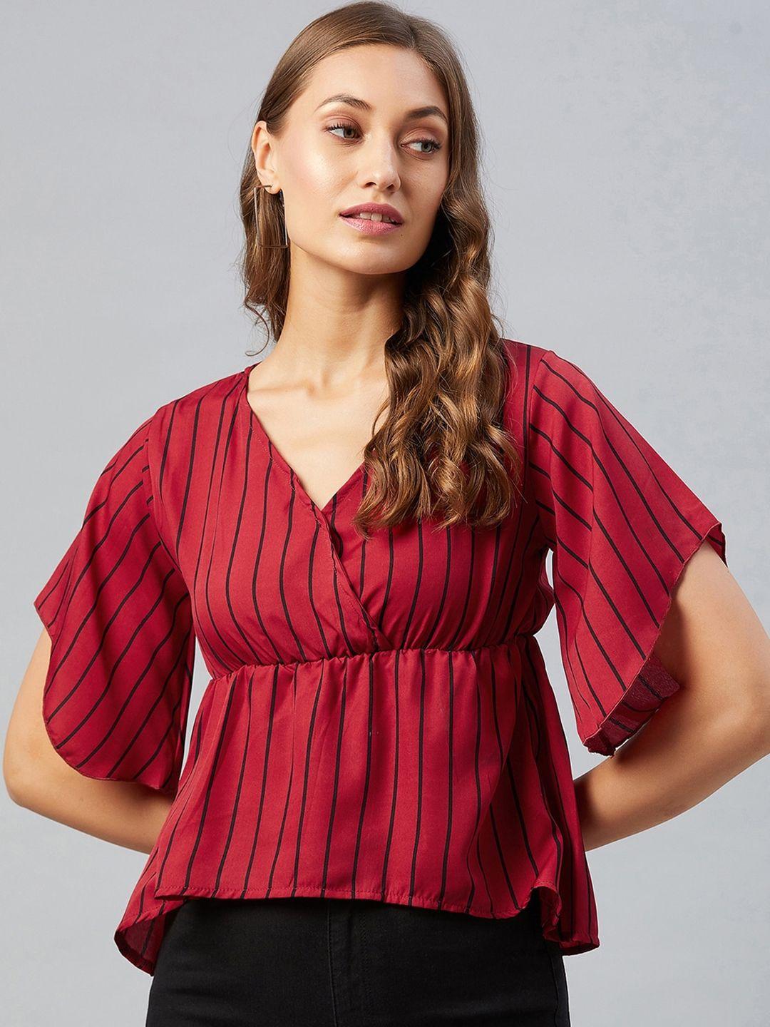 chimpaaanzee-red-striped-wrap-top